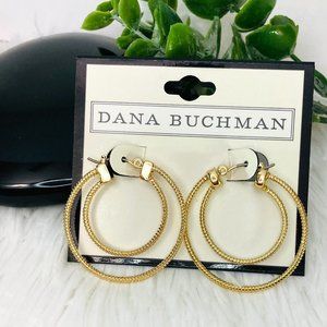 Gold double hoop earrings